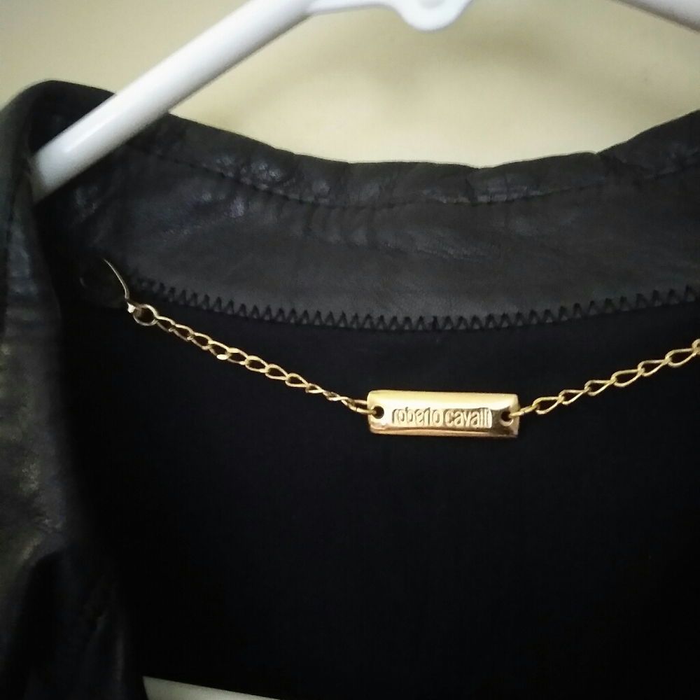 ๐โจR.CAVALLI ROSES LEATHER BLAZER - Picture 7 of 12
